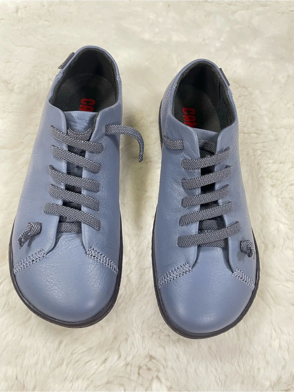 Camper women’s Slate Blue Leather Lace-Up Sneakers Size US 6 EU 36 NWOB
